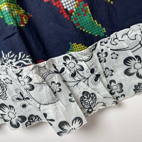 Jasmine Womens Boho Navy Floral Pixel-Print Smocked Mini Skirt Size Small NWT - Picture 5 of 12